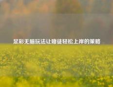 足彩无脑玩法让赌徒轻松上岸的策略