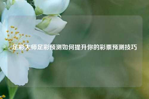 足彩大师足彩预测如何提升你的彩票预测技巧