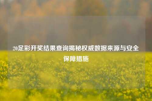 20足彩开奖结果查询揭秘权威数据来源与安全保障措施