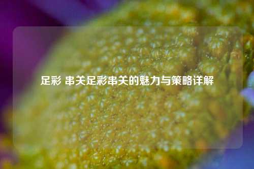 足彩 串关足彩串关的魅力与策略详解