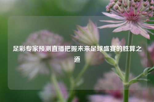 足彩专家预测直播把握未来足球盛宴的胜算之道