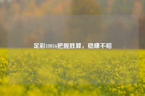 足彩18016把握胜算，稳赚不赔