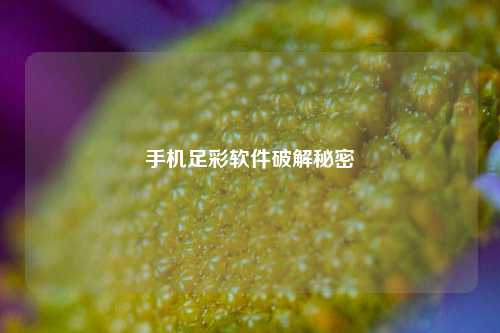 手机足彩软件破解秘密