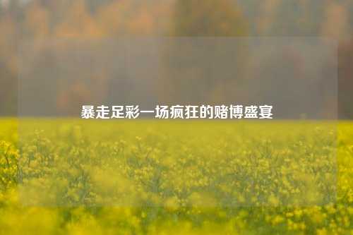 暴走足彩一场疯狂的赌博盛宴